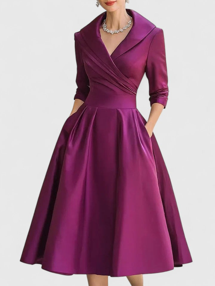 Clarisse™ | Robe Midi Col Châle