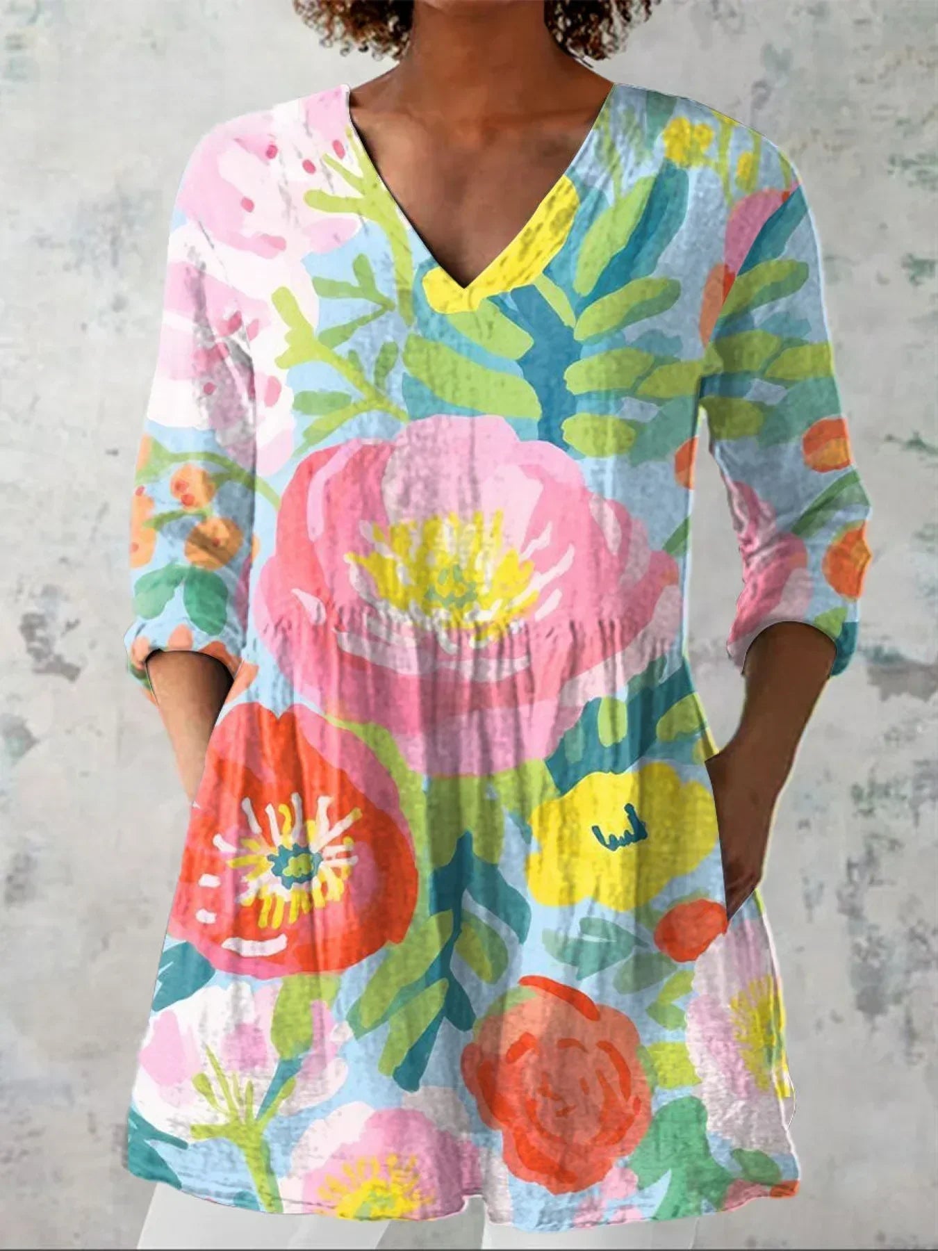 Monique | Chemise Florale Artistique Décontractée