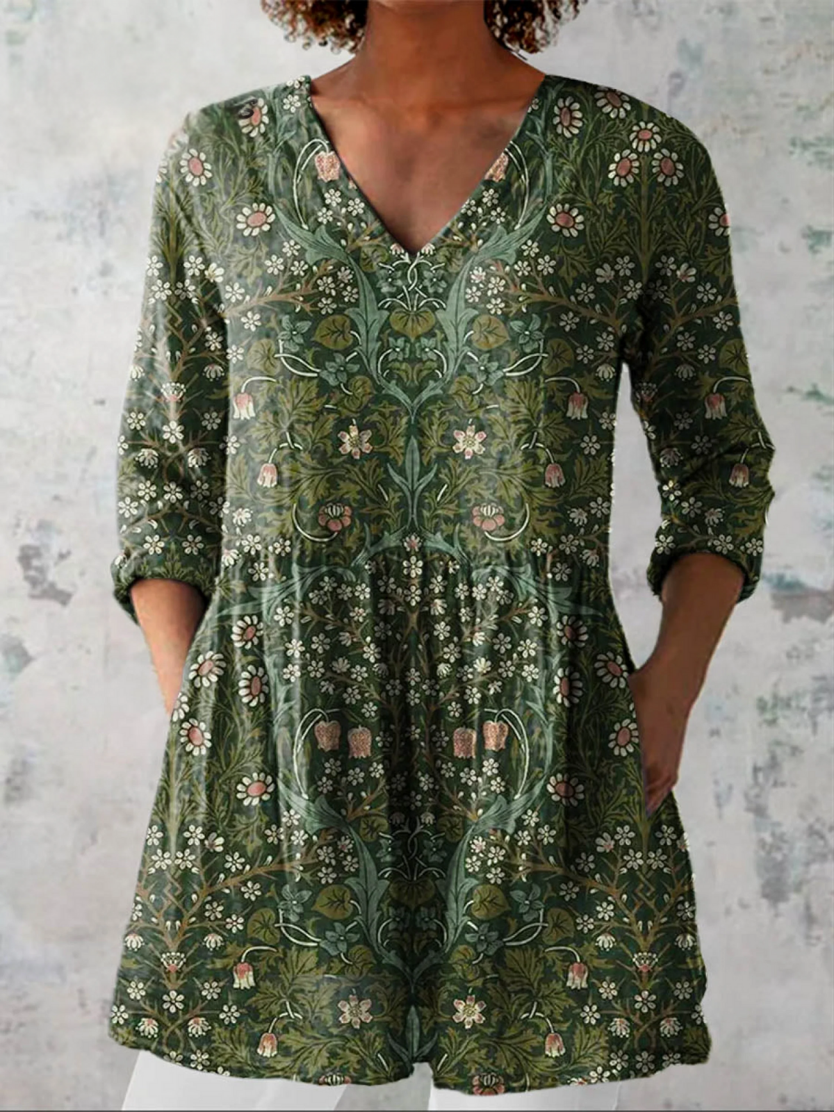 Julie | Blouse Longue à Col en V