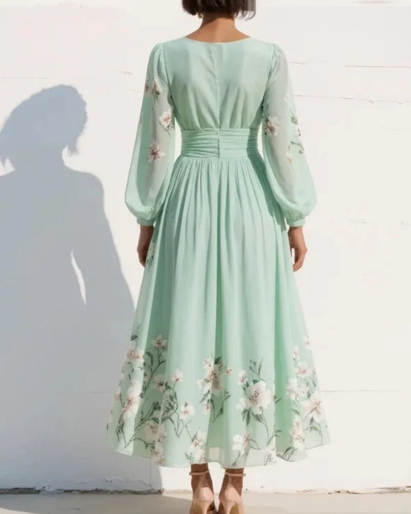 Amélie | Robe Midi Florale Élégante