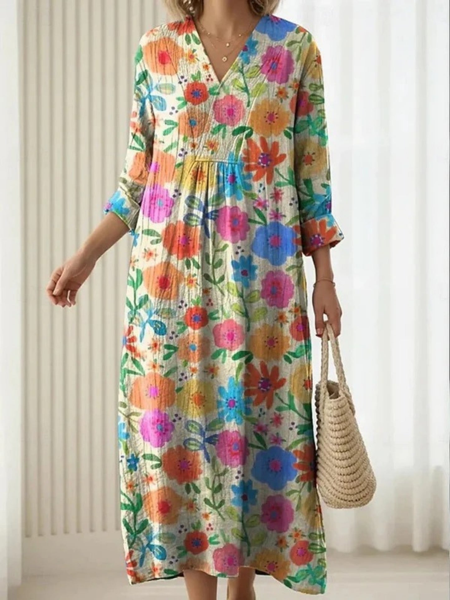 Noémie™ | Robe Artistique Florale Colorée