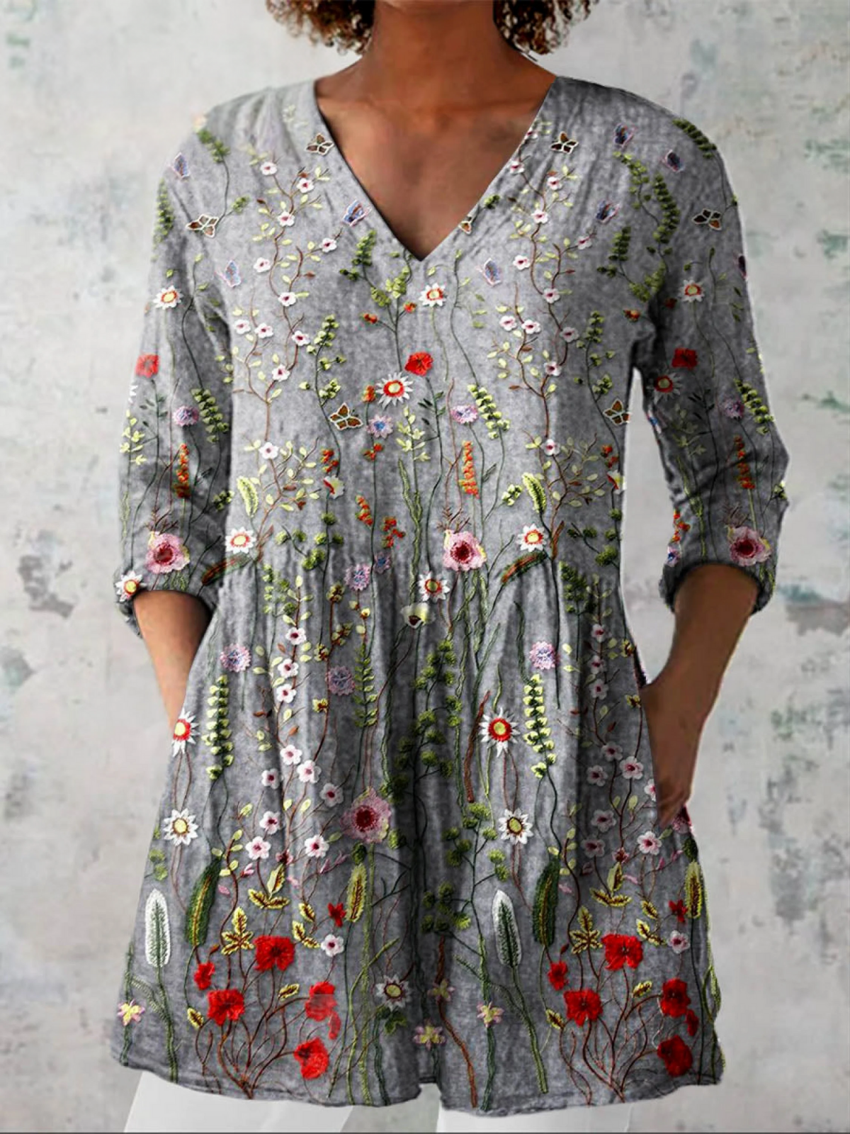 Amélie | Blouse Longue à Col en V