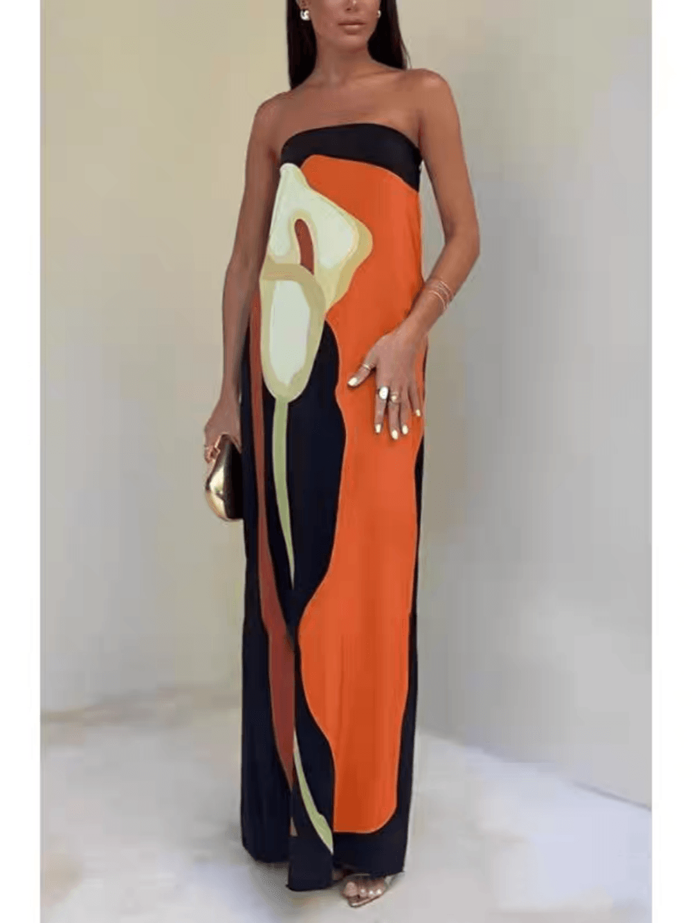 Victoire | Robe Midi Style Île à Blocs de Couleurs