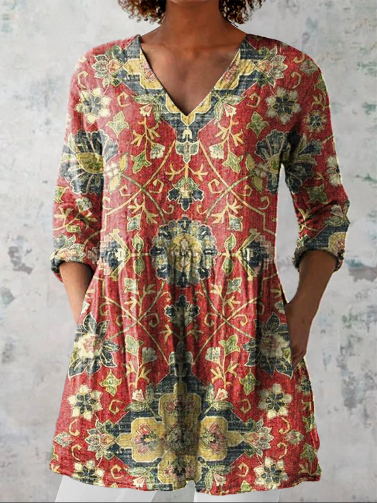 Léa | Blouse Longue à Col en V