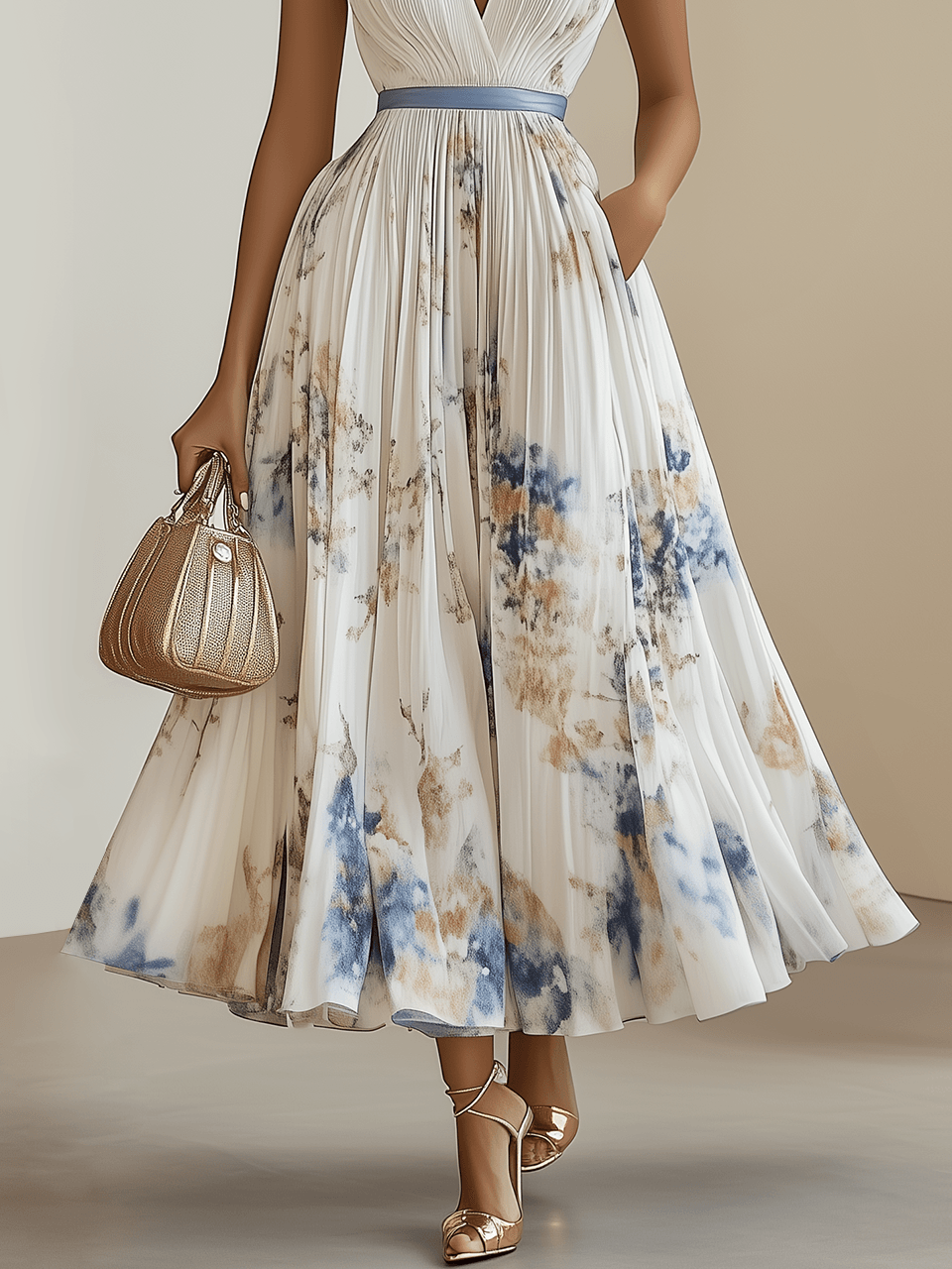 Béatrice | Robe Maxi Imprimée Sans Bretelles de Soirée