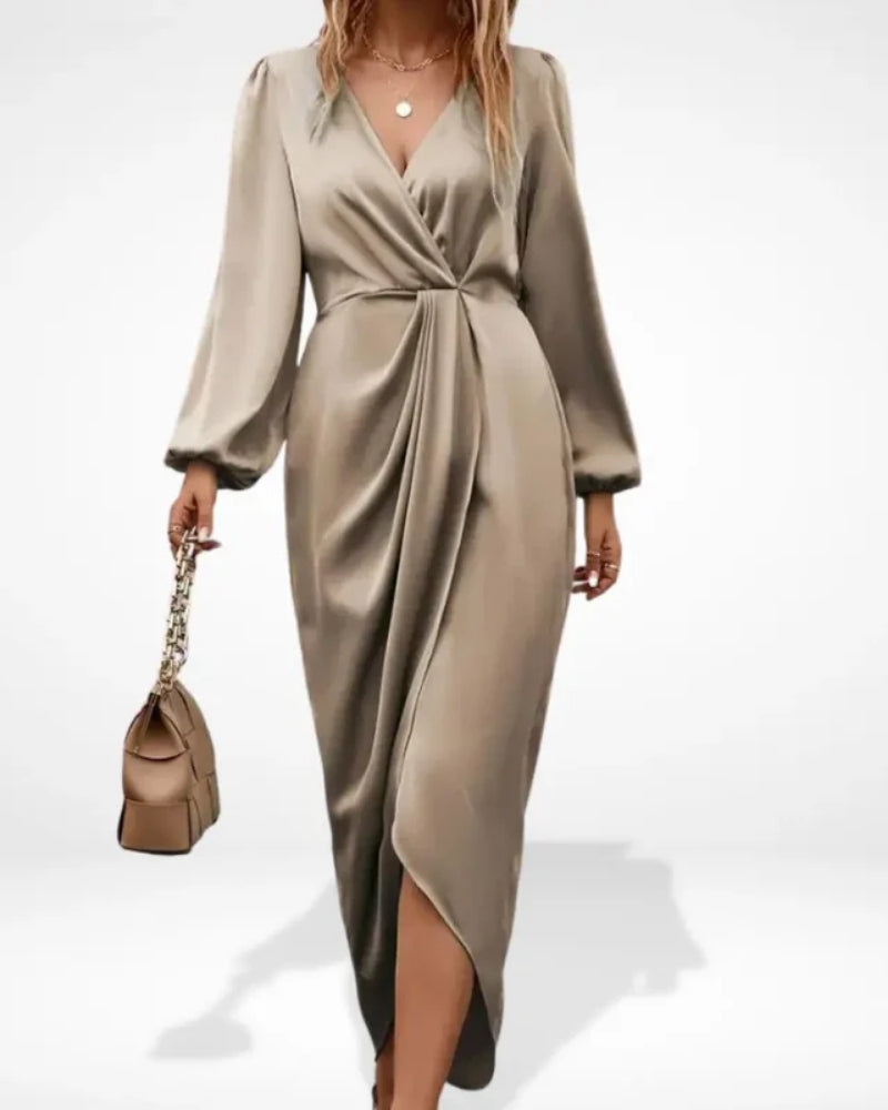 Margaux | Robe de Soirée Midi avec Drapé Central