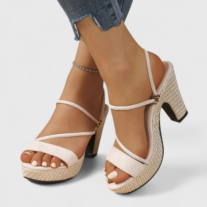 Émilienne™ | Sandales Talon Tressé Naturel