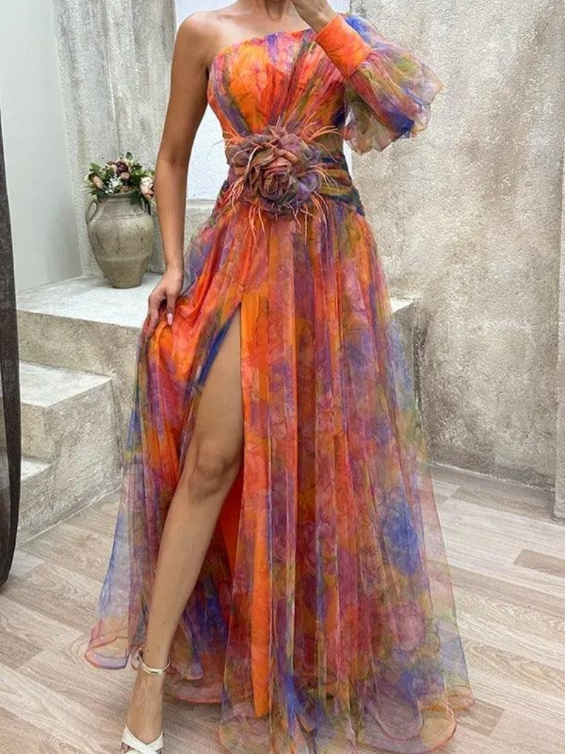 Solène | Robe Maxi Florale Plissée d’Été