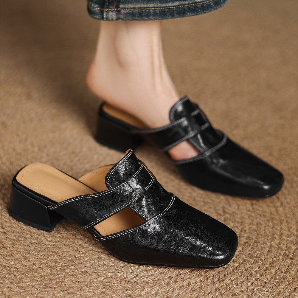 Rosalie | Mules Élégantes à Bout Carré