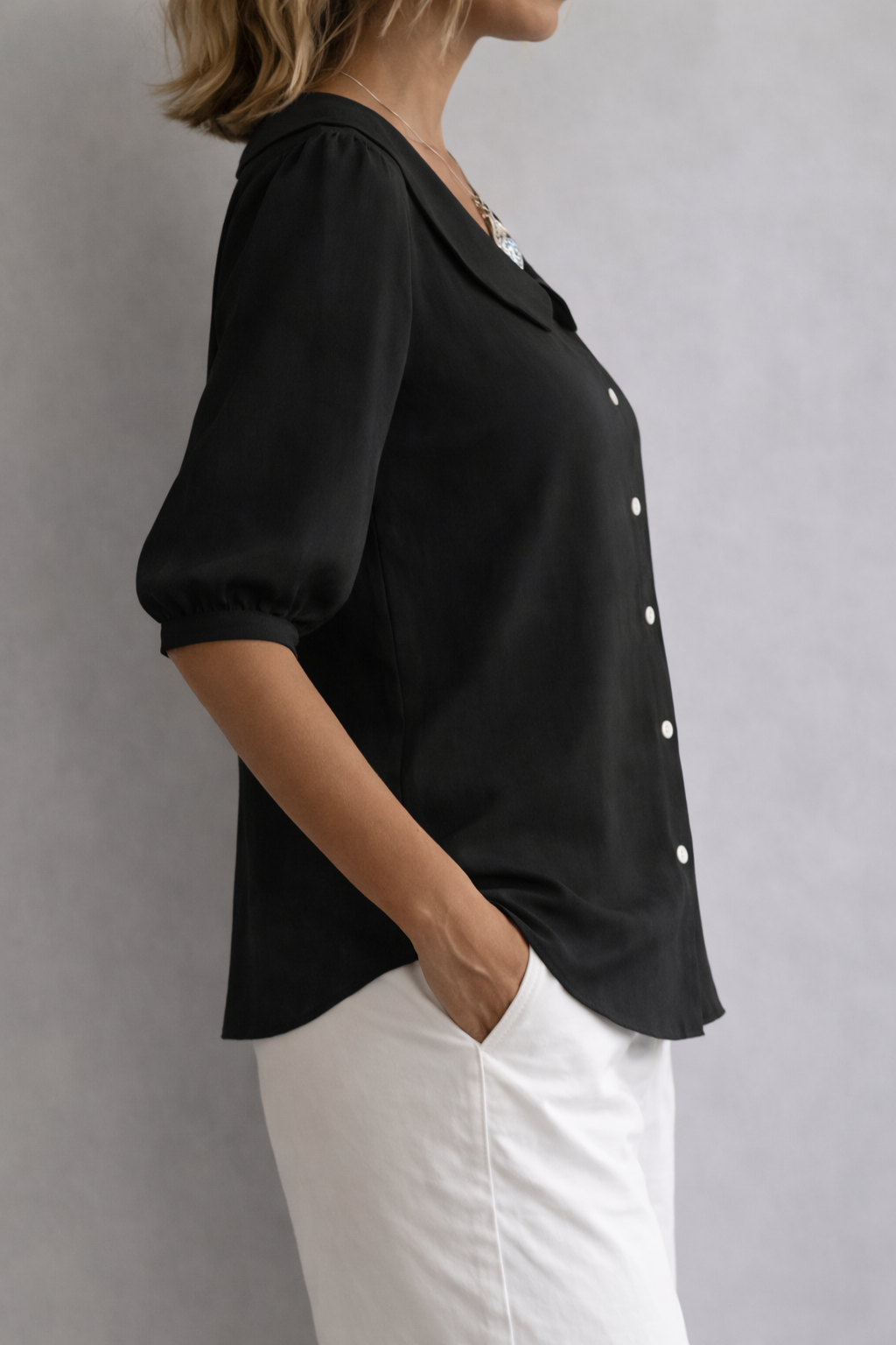 Pauline | Blouse à Col Raffinée