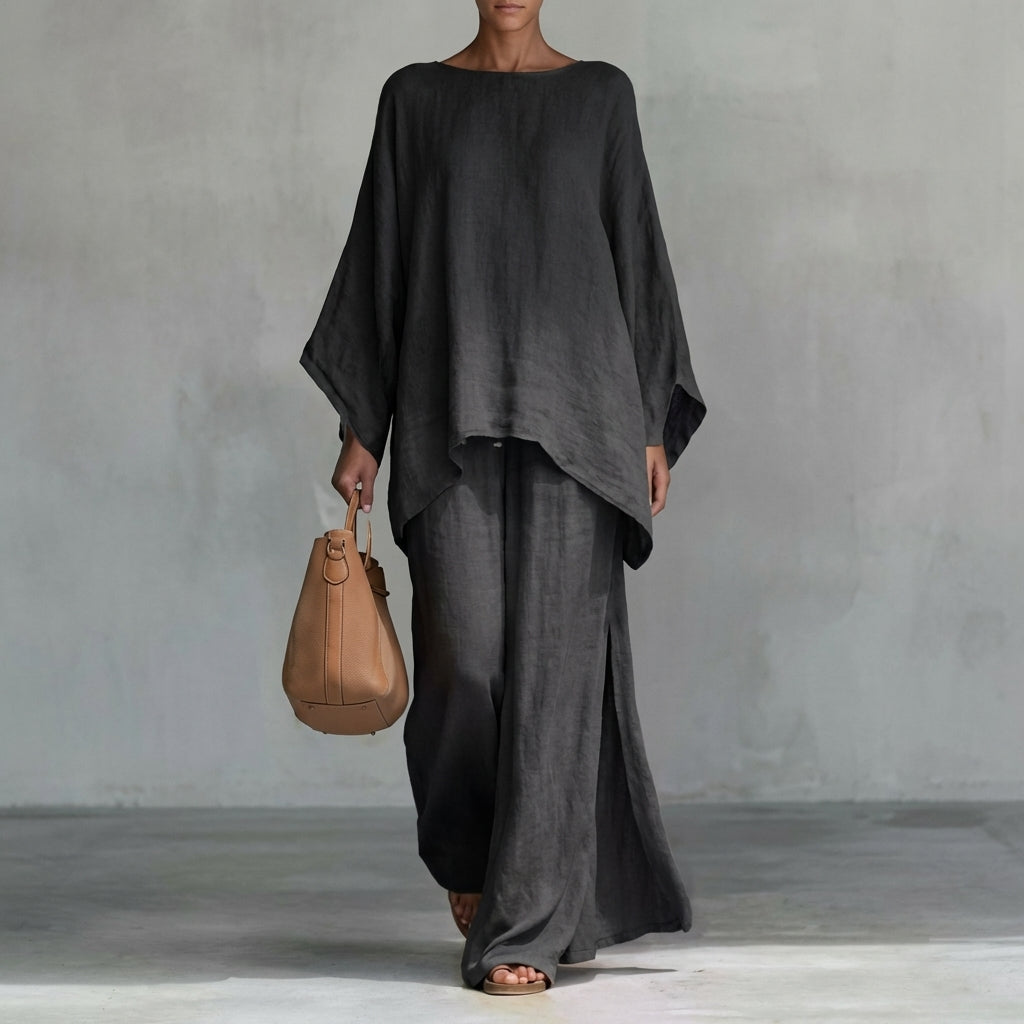 Clara | Ensemble Deux Pièces à Manches Longues et Pantalon Large