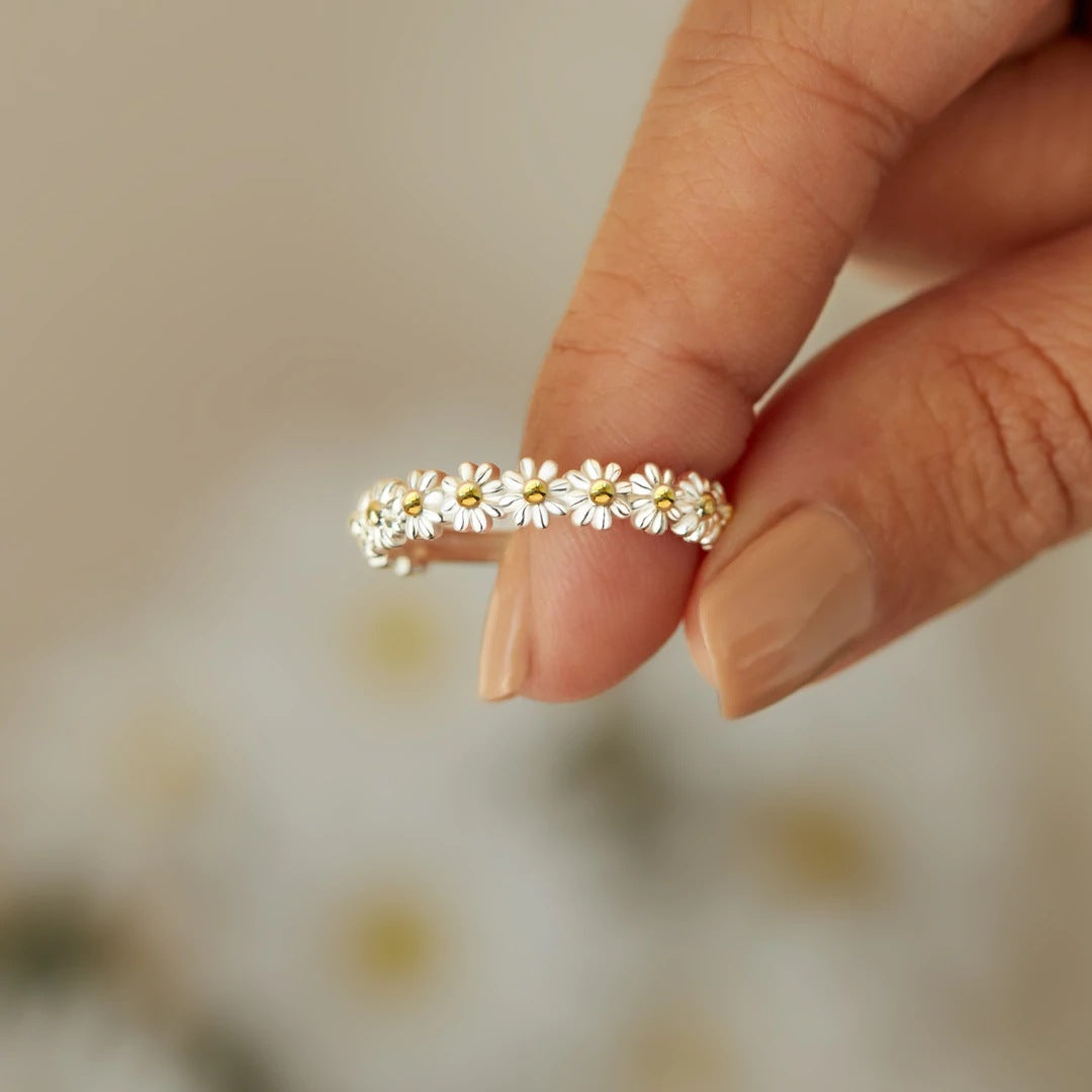 Calyra™ | Bague Fleur Argent