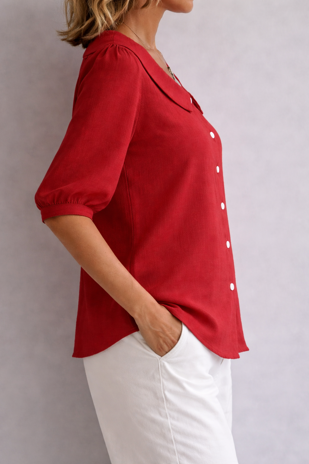 Lucie | Blouse à Col Élégante