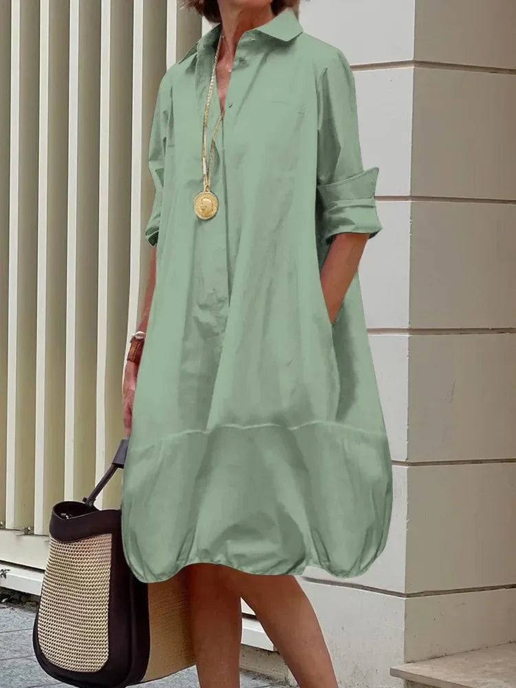 Valmira™ | Robe Chemise Ourlet Arrondi