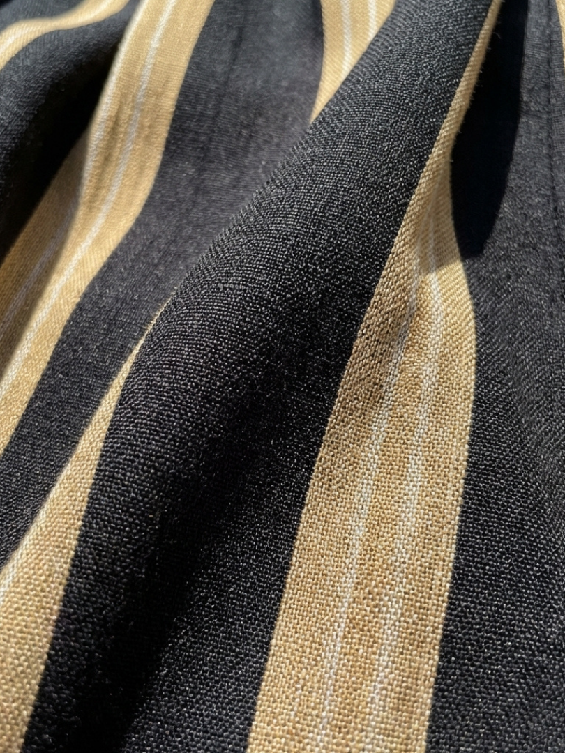 Solène | Robe Midi Portefeuille à Rayures