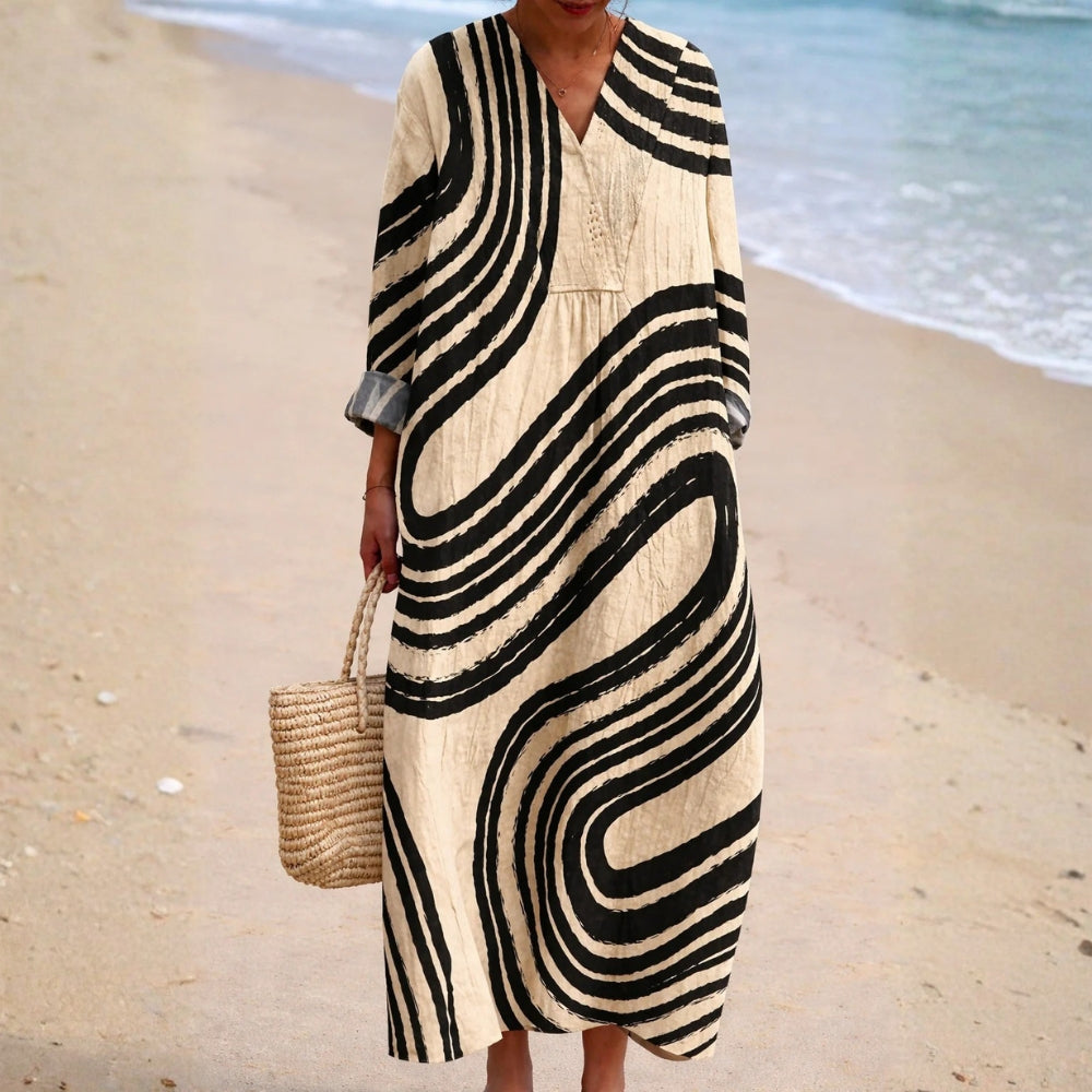 Oriane™ | Robe Maxi Motifs Abstraits