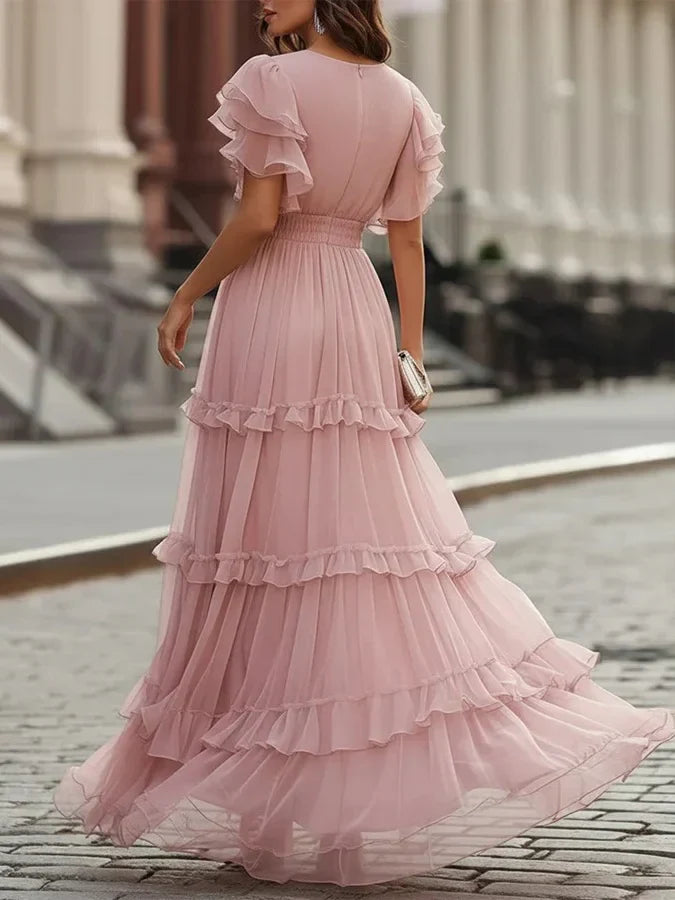 Clémence | Robe Maxi Florale à Col Licou