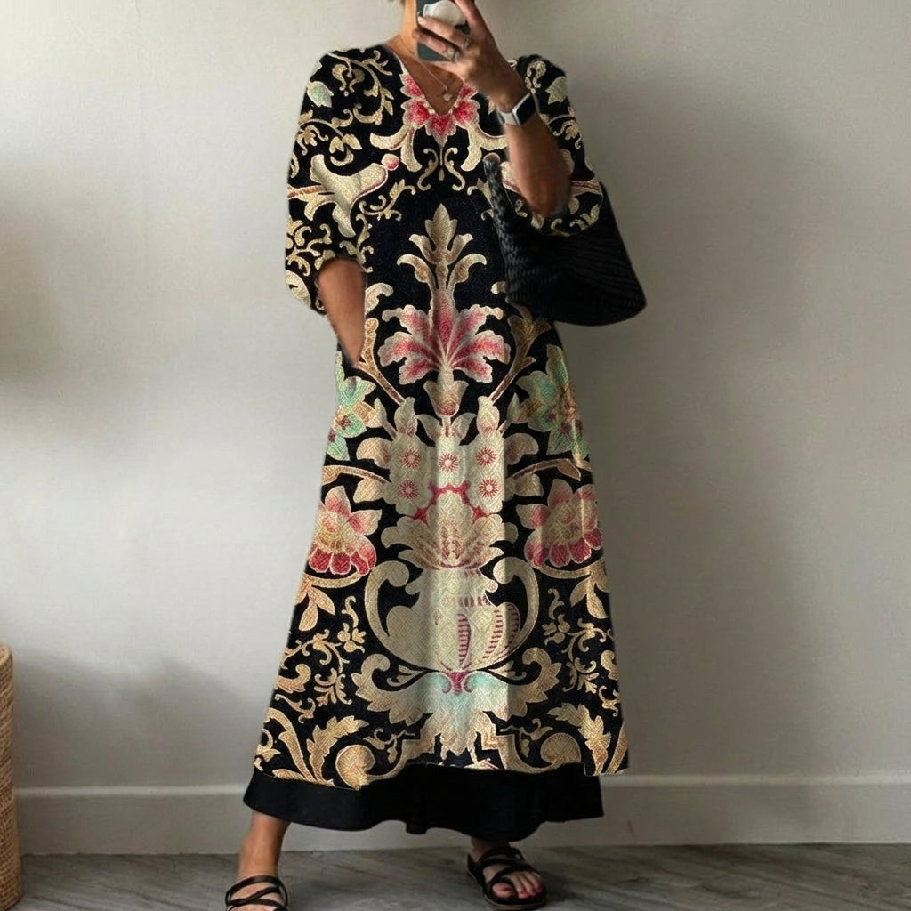 Anaïs | Robe Élégante à Motif Evi