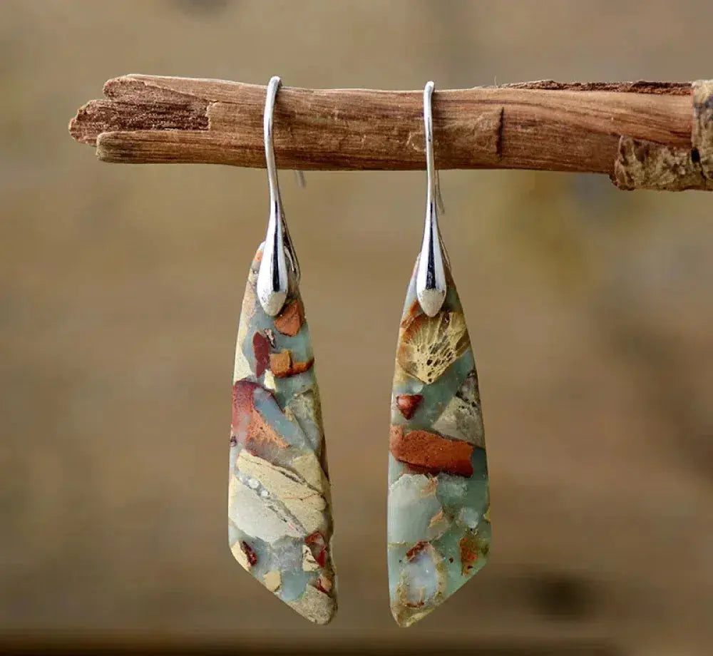 Louise | Boucles d’Oreilles Vintage à Pierre Naturelle