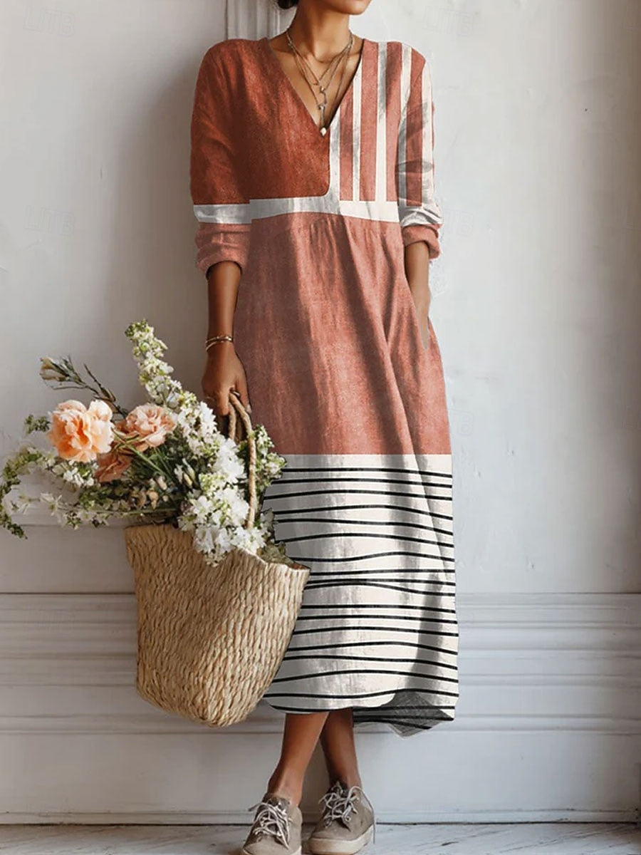 Émilie™ | Robe Artistique Rayures