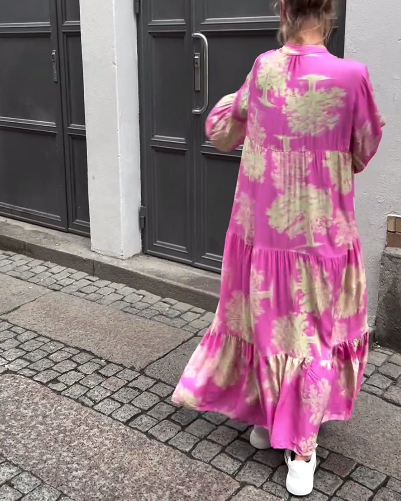 Avélora™ | Robe Florale Manches Évasées