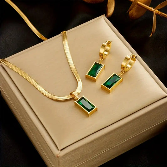 Estelle™ | Parure Pierre Verte
