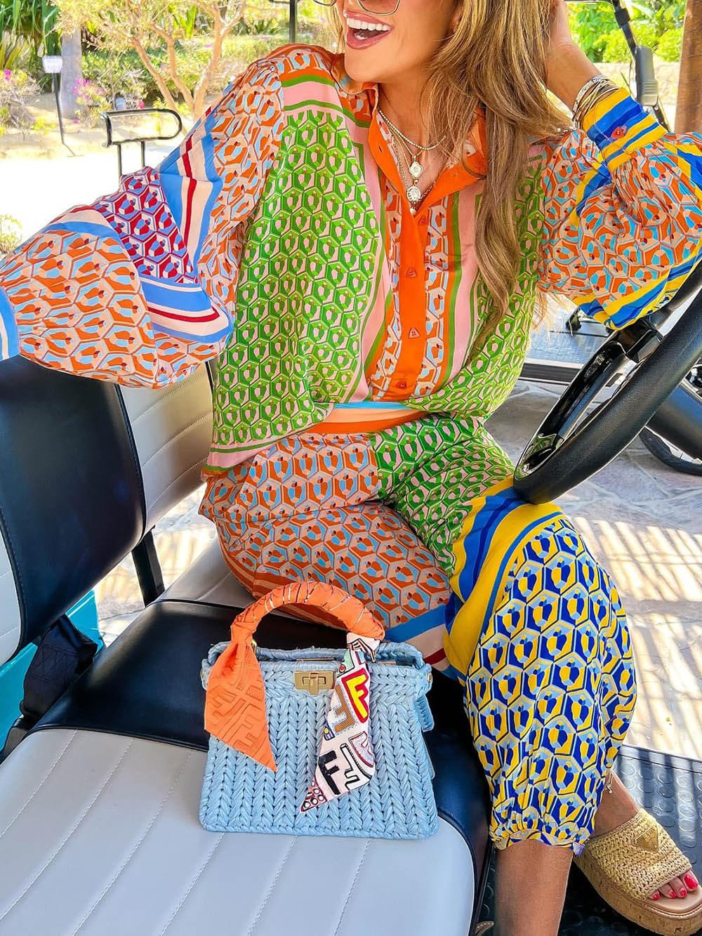 Léonie | Chemise Imprimée Colorée Style Tropical
