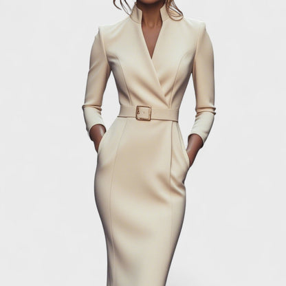Oréliane™ | Robe Tailleur Ceinture Classique