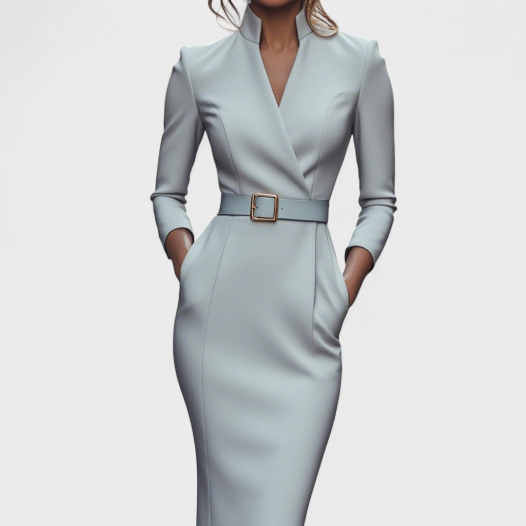Oréliane™ | Robe Tailleur Ceinture Classique