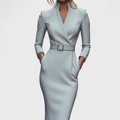 Oréliane™ | Robe Tailleur Ceinture Classique