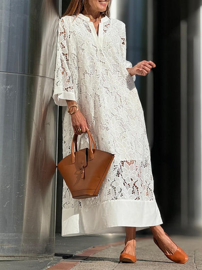 Violette | Robe Midi Florale Style Plage à Décolleté en V
