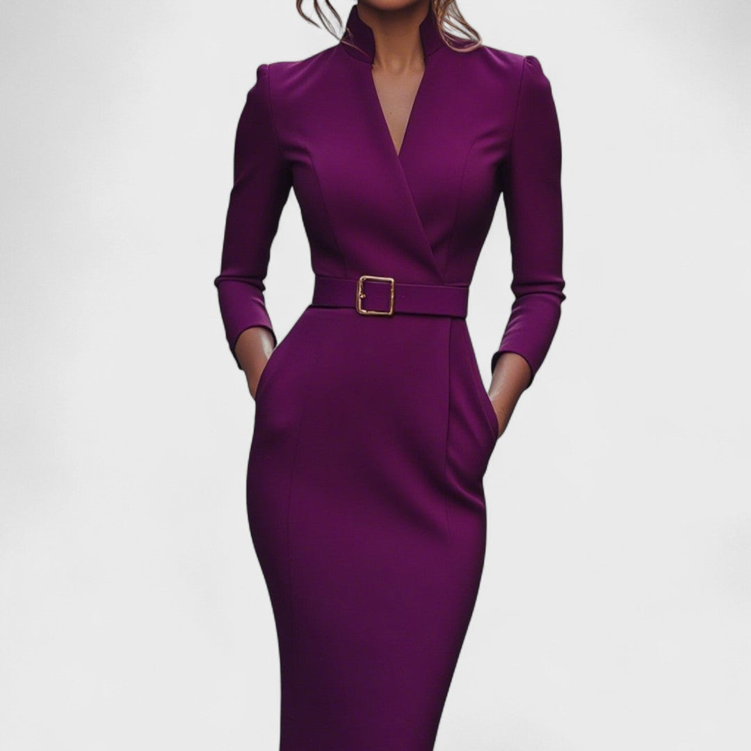 Oréliane™ | Robe Tailleur Ceinture Classique
