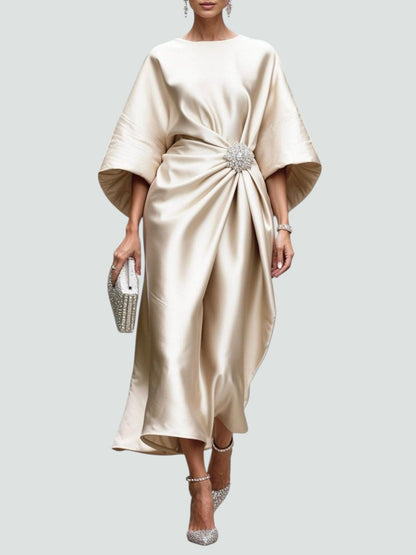 Évarise™ | Robe Longue Drapée Broche