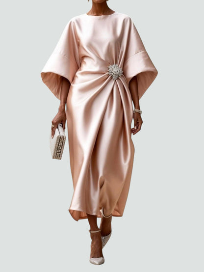 Évarise™ | Robe Longue Drapée Broche