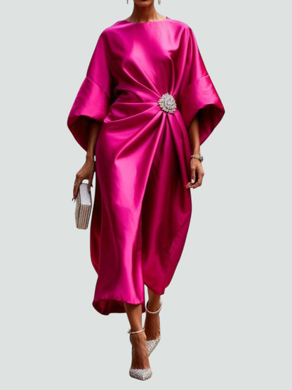 Évarise™ | Robe Longue Drapée Broche