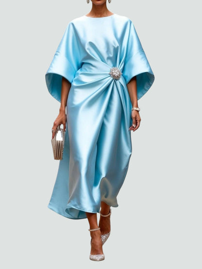 Évarise™ | Robe Longue Drapée Broche
