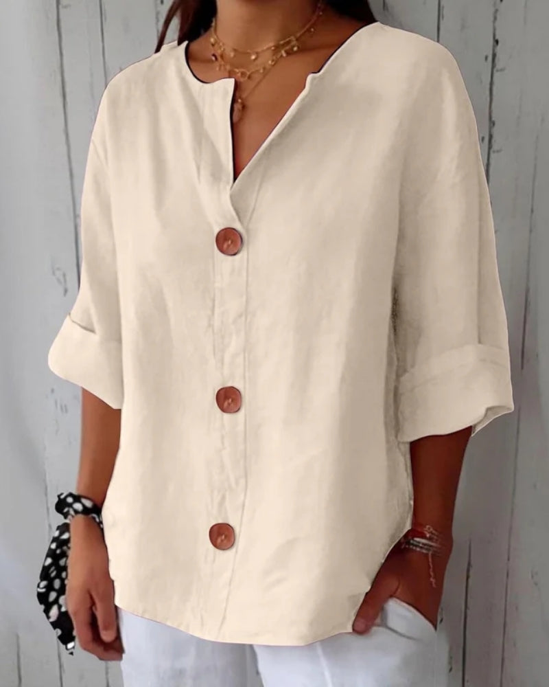Marion | Chemise Élégante à Col en V