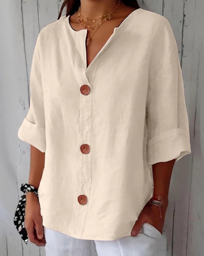 Marion | Chemise Élégante à Col en V