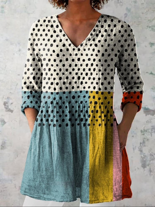 Delphine | Chemise Artistique à Motif Géométrique