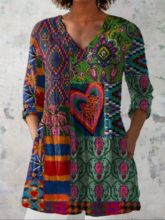 Hortense | Chemise Bohème Florale Artistique