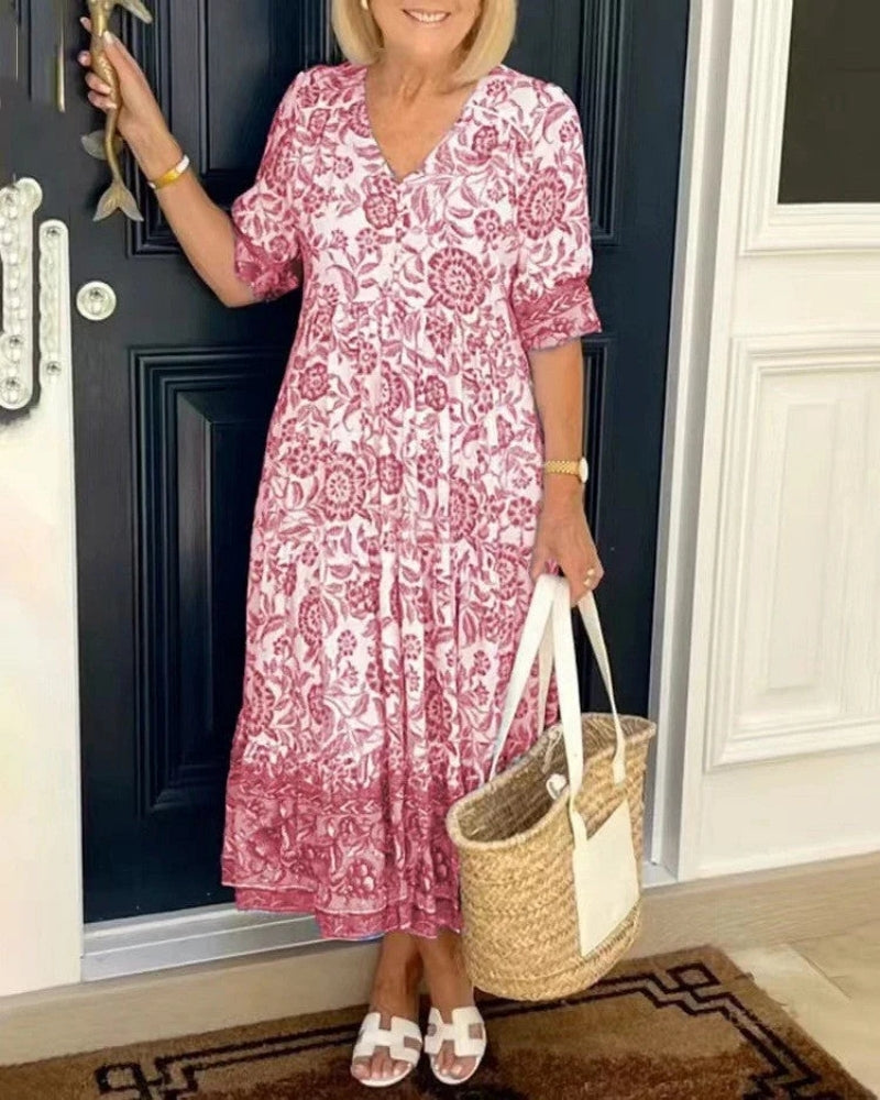 Amélie | Robe Florale à Décolleté en V