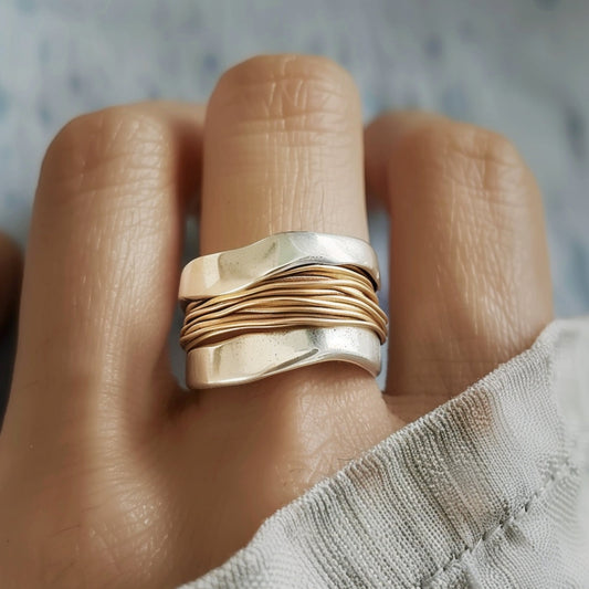 Camille | Bague Élégante à Motif Entrelacé