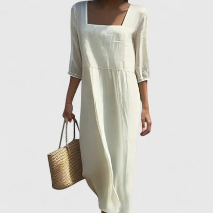 Alméline™ | Robe Midi Col Carré