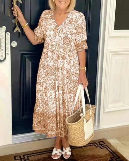 Amélie | Robe Florale à Décolleté en V