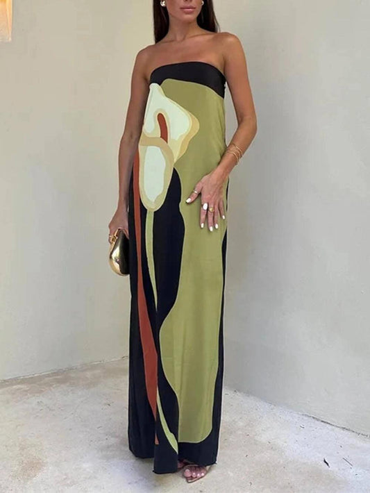 Victoire | Robe Midi Style Île à Blocs de Couleurs