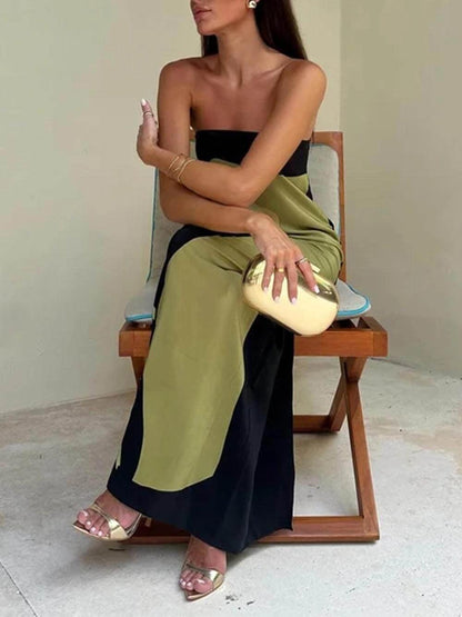 Victoire | Robe Midi Style Île à Blocs de Couleurs