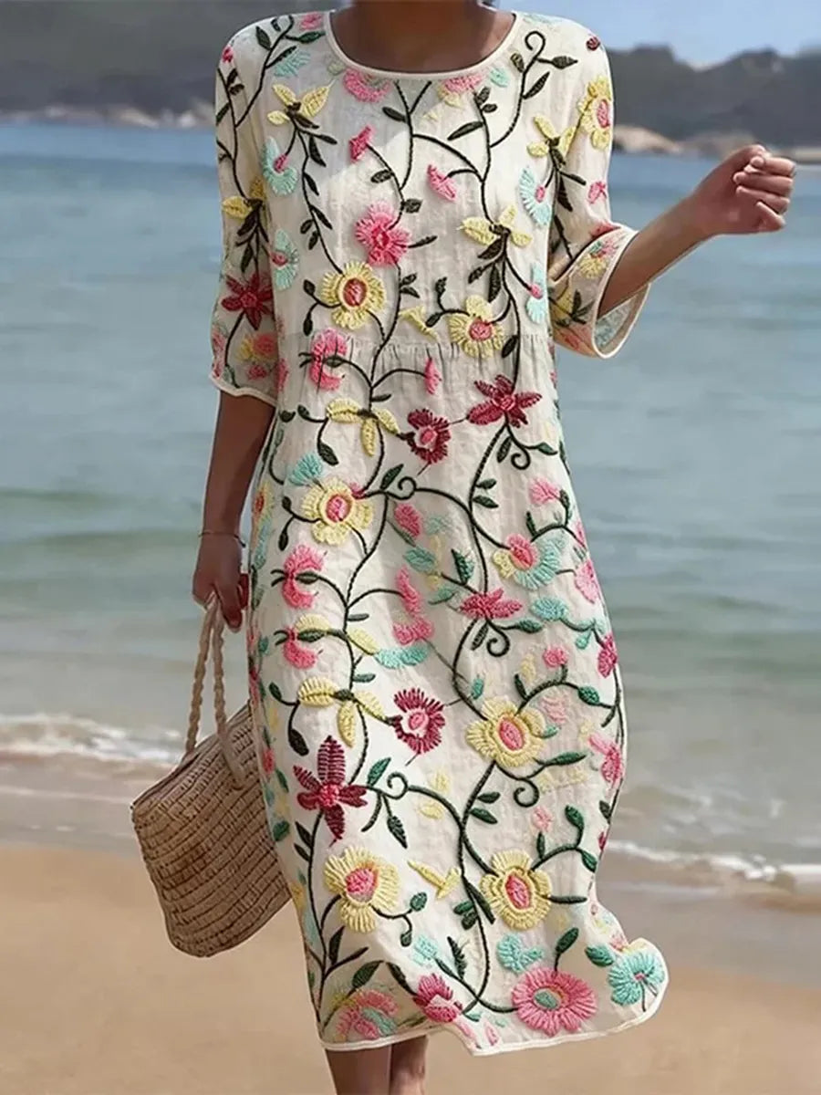 Mélanie | Robe Décontractée à Imprimé Fleuri