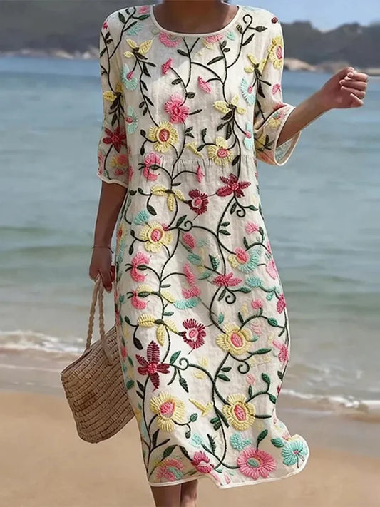Mélanie | Robe Décontractée à Imprimé Fleuri