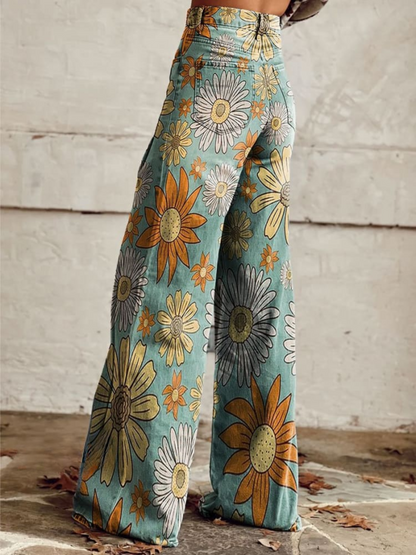 Nora | Pantalon Palazzo à Motif Floral