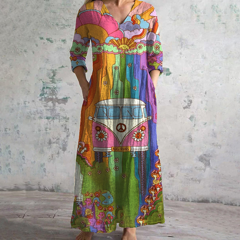 Alvélie™ | Robe Col V Poches